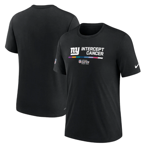Men's New York Giants 2022 Black Crucial Catch Performance T-Shirt